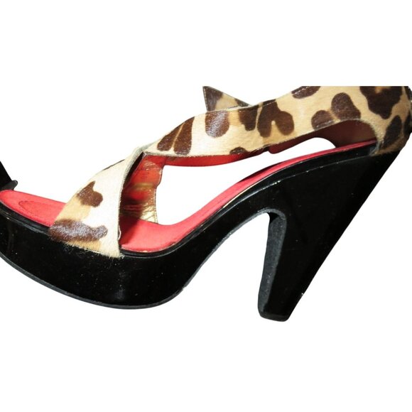 Giuseppe Zanotti Italian Pony Hair & Calf Leather platform cheetah heels 41 - Picture 8 of 15